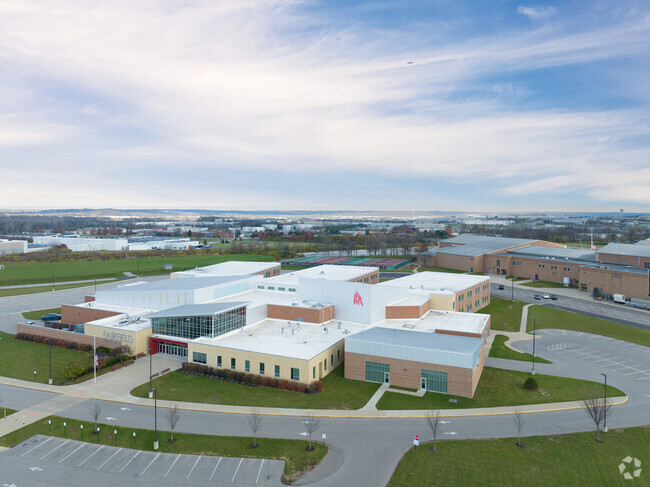 An overview of the Fairfield Freshman School building.
