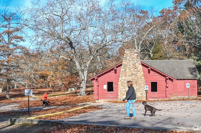 Burlingame State Park in Charlestown features picnic areas right along Watchaug Pond.