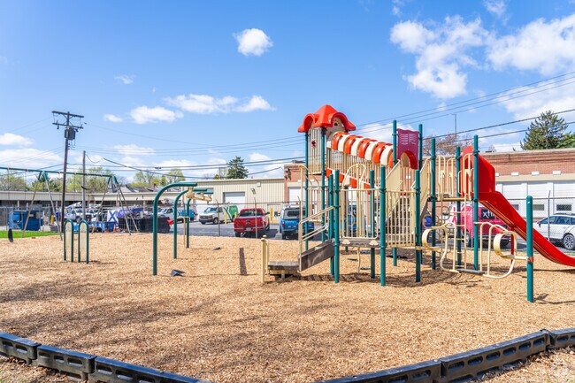 The playground at Albemarle Park is popular with local families.