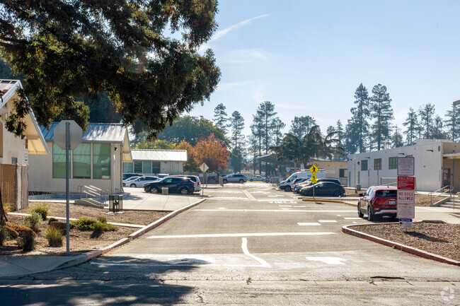 The entrance to Wilson Alternative School is big enough for school bus to access.