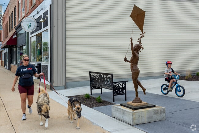In downtown Waupun, a bronze girl with a kite captures the spirit of play and community.