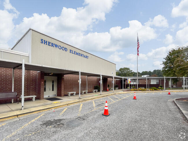 Sherwood Elementary School main entrance.