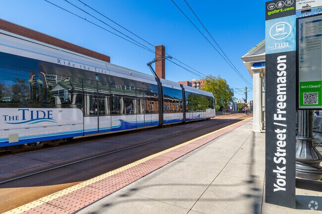 The Norfolk State Light Rail Station offers commuters of Lafayette-Winona a way to get around.