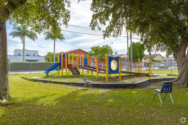 Ben Sheppard Elementary School has a playground and green space in Dade.