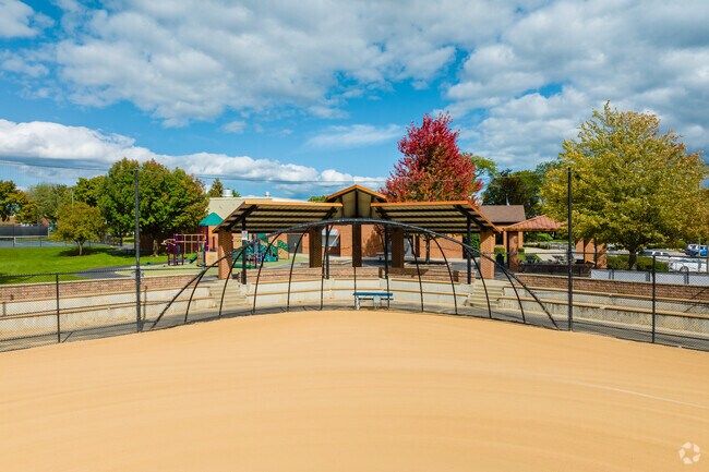 Emmerich Park features a well-maintained playground and sport fields in South Buffalo Grove.