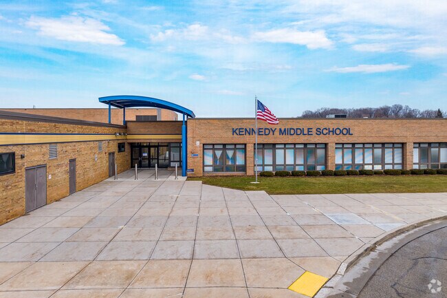 The entry of Kennedy Middle School in Germantown.