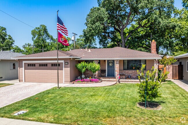 This ranch-style home has brick accents with a composite roofing in Old West Sacramento.