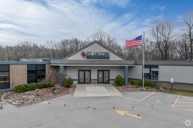 The front entrance at St Jacobi Evangelical Lutheran School.