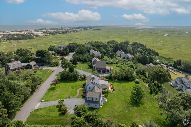 Brilliant homes line the Great Marshes of West Barnstable.