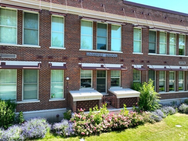 The front of Roosevelt Elementary School in the East End neighborhood.