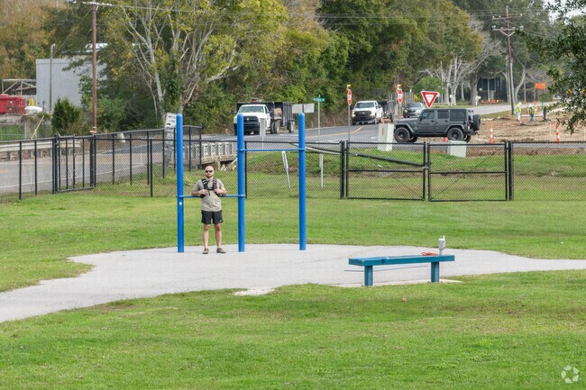 Several sets of exercise equipment can be found at Youngsville Sports Complex in Youngsville.