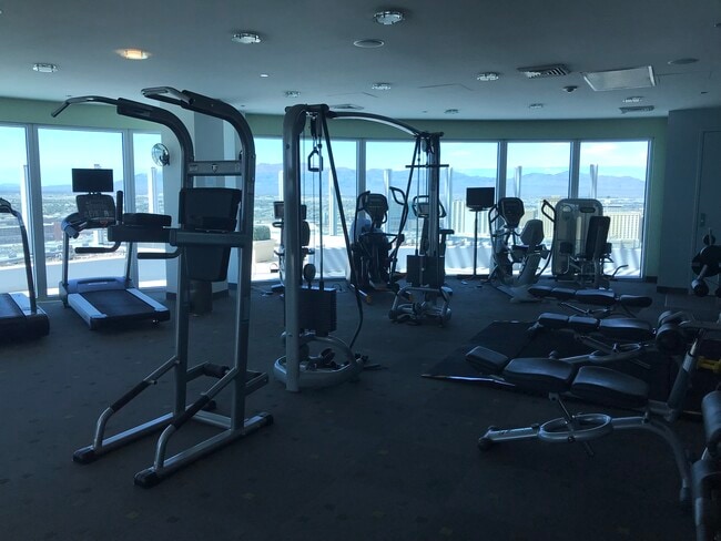 Equipped gym with views