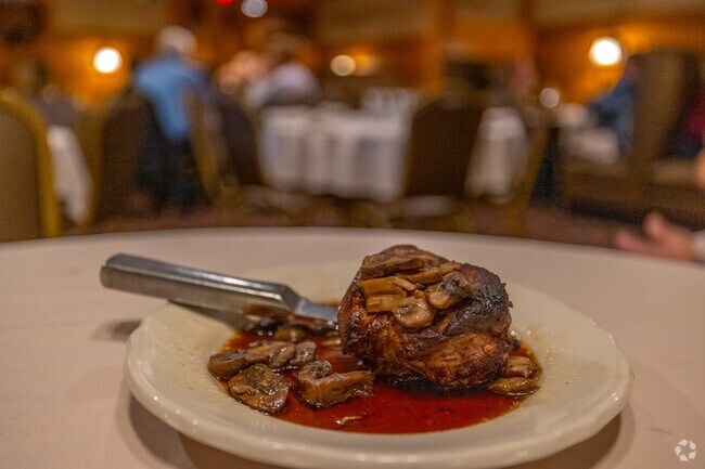 Enjoy a freshly cooked filet mignon steak at Sorrento's restaurant in Virgil.