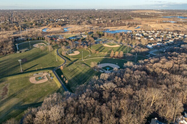 Indian Boundary Park is an expansive park that is perfect for weekend baseball games.