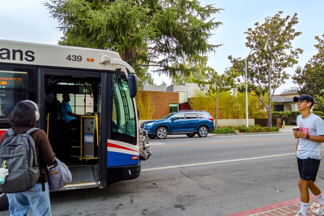 Santa Clara Valley Transportation buses stop along Lytton Avenue in Downtown North.