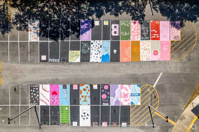 Senior colorfully painted parking space at Umatilla High School is a public school located in UMATILLA.