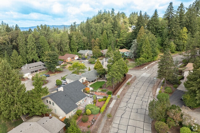 Overlooking homes arranged in cul-de-sacs in Cascade-City View.