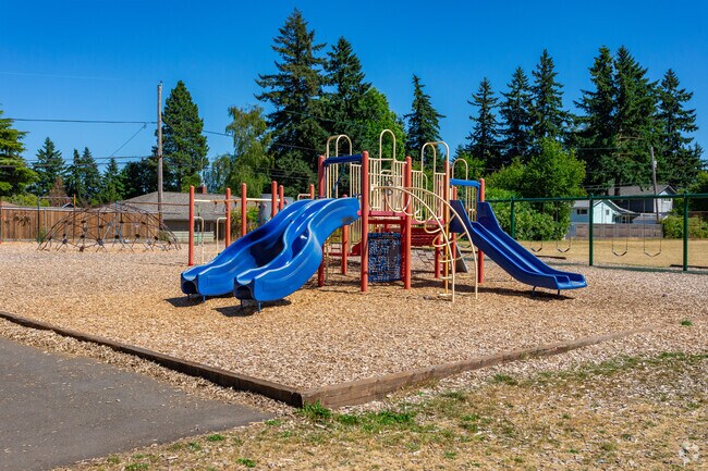 The play structure at the Menlo Park School/