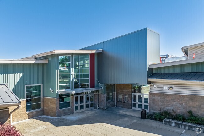 Woodinville High in Downtown Woodinville has a high graduation and college admission rate.