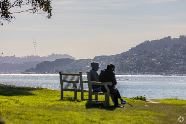 Admiring stunning views of Sausalito from Strawberry Marin's vantage point.