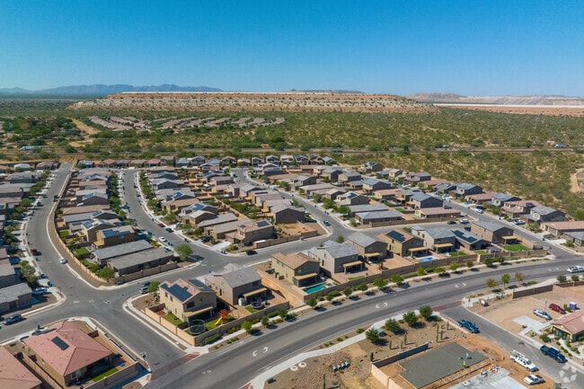 An elevated look at the surroundings of the Summit neighborhood of Tucson, Arizona.