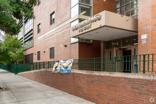 Main entrance to Queens Technical High School.