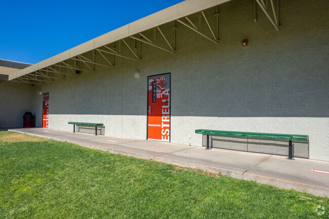 Spectator's Delight: Benches for Watching the Action at Estrella High School.