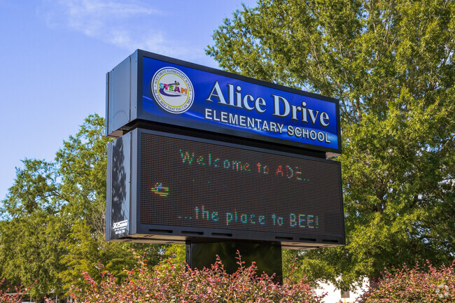 The students at Alice Drive Elementary School receive support from both parents and teachers.
