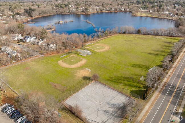 The large field area at William E Sheehan in Westwood, MA.