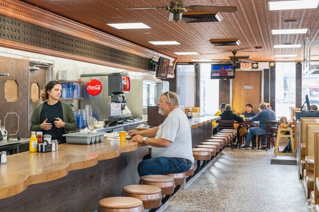 Llanerch Diner features swivel counter seats for a classic diner vibe in Upper Darby.