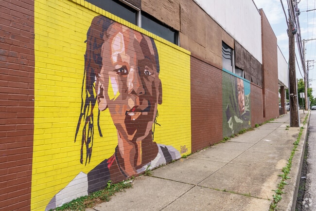 Colorful murals line many streets in Cameron Village.