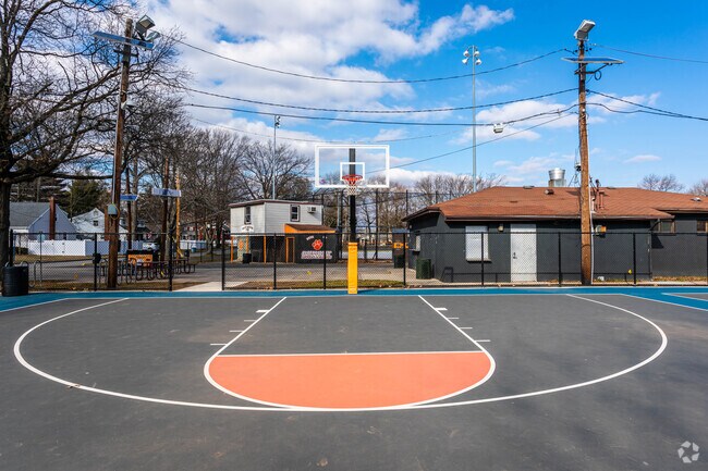 Veterans Memorial Park in Dumont has basketball courts.