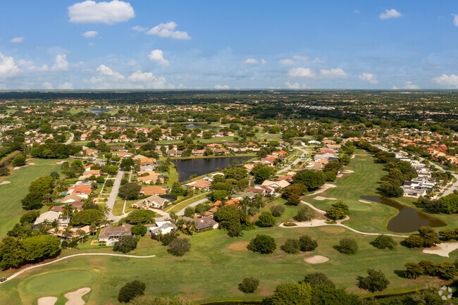 Aerial view of Indian Spring neighborhood in Boynton Beach, Florida.