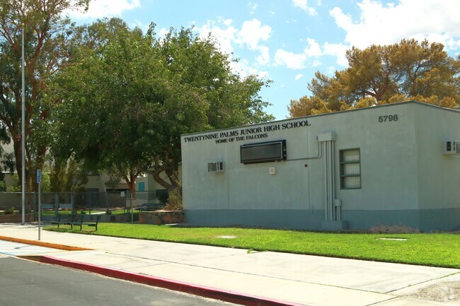 Twenty Nine Palms Junior High School serves the neighborhood of Twentynine.