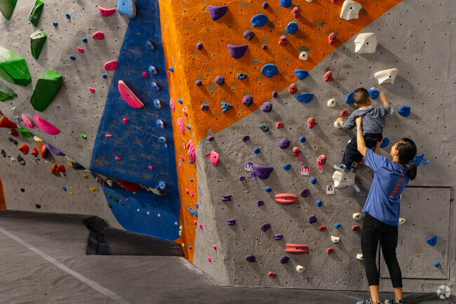 Climbers big and small can enjoy time on the wall at Rock Spot near The Manor.
