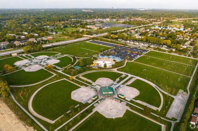 Rolf Park features a community pool, baseball and soccer fields in Maumee.