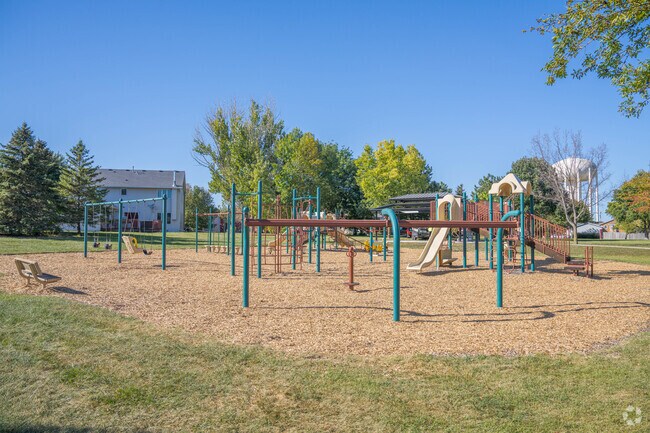 Lions Park playground has several structures.