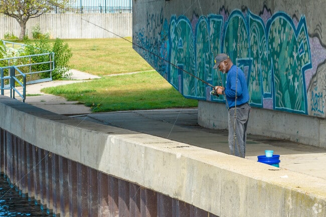 Fishing is popular along Riverfront Saginaw for Adams Boulevard residents.