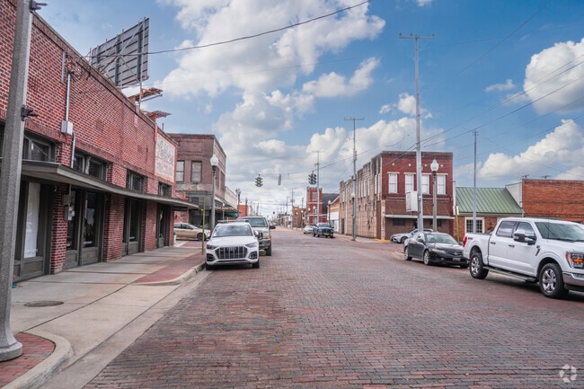 Downtown Greenwood is known for its historic brick roads, which add to the city's charm and character.