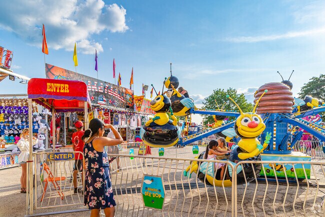 Alpine Fest features kid friendly rides for residents of Bridlewoods Park.
