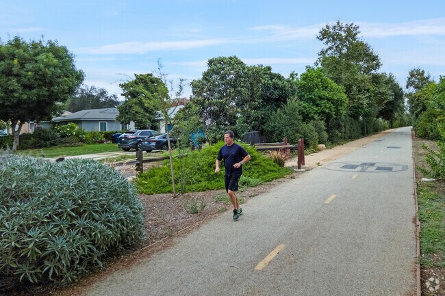 The Whittier Greenbelt Trail is a long hike and bike trail through the neighborhood.