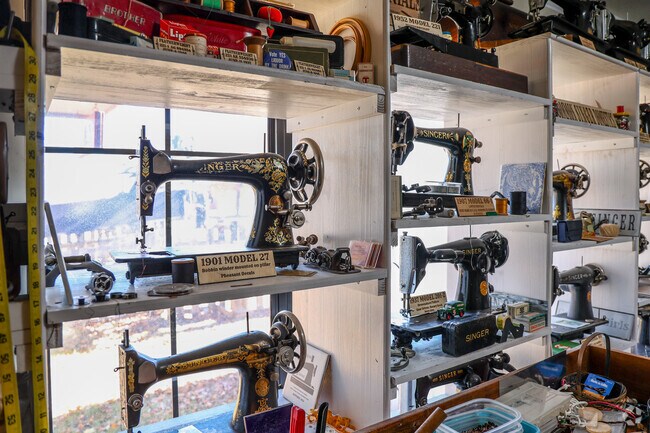 See 150 years of sewing machine history at Vintage Sewing Center in South Peoria.
