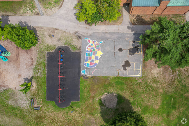Barbieri Elementary School playground overview in Framingham.