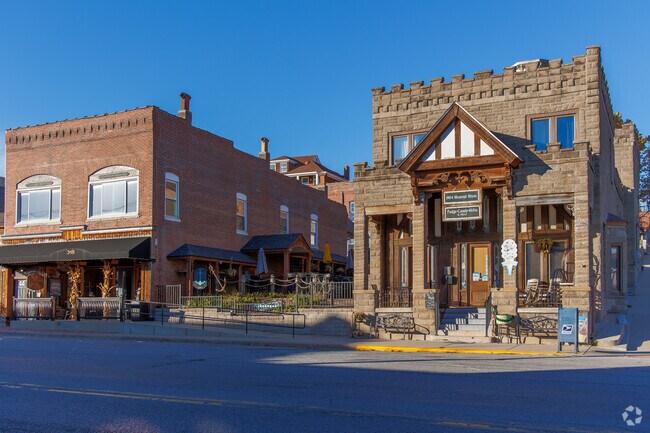 Historic retail buildings line the main street of Alton.