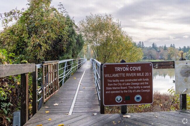 Tryon Cove Park in Birdshill welcomes visitors with a scenic entrance sign.