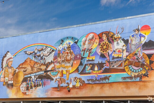 The bright murals around Gallup help provide pops of color around the city.