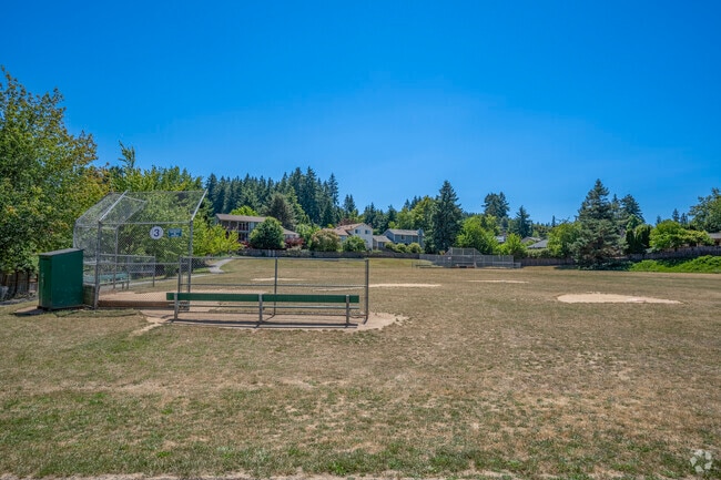 Baseball fields at Errol Hassell Elementary School in Beaverton, Oregon.