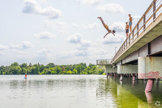 Lake Nokomis is popular in the summertime for Minneapolis residents.