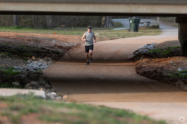 The Swan Creek Greenway has great trails for walking, running, and biking in Athens Alabama.