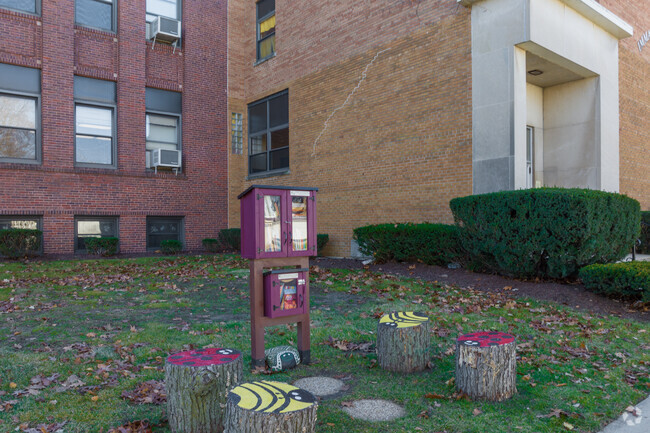 Find the free book library at the front entrance of Immanuel Lutheran School.